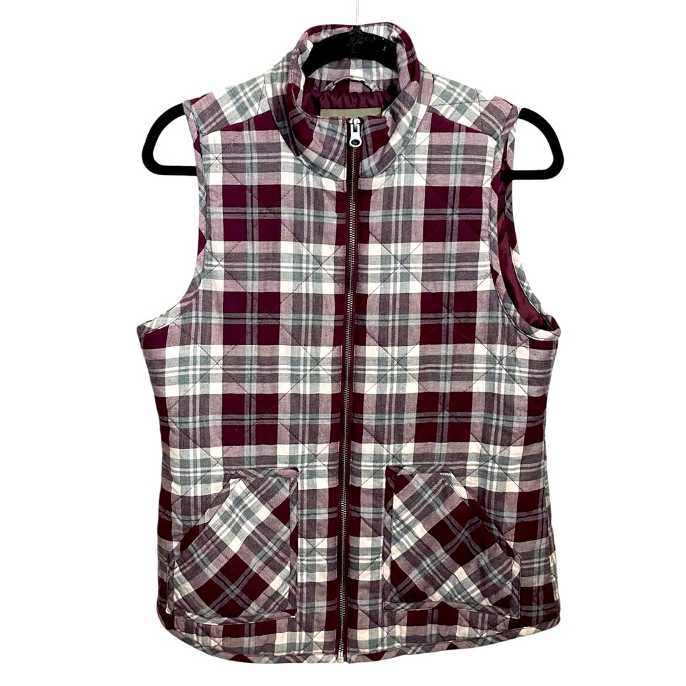 Maurice’s plaid quilted puffer zip vest